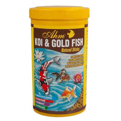 Ahm Koi Gold Fish Natural Sticks Balık Yemi 1000 Ml - 1