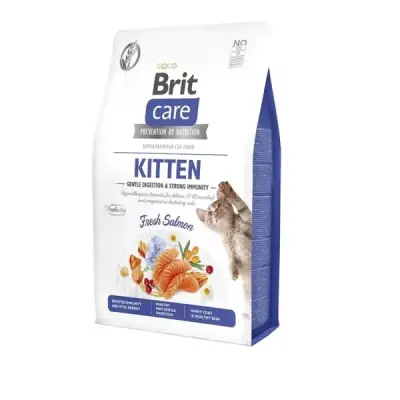 Brit Care Gentle Digestion & Strong Immunity Somonlu 2 kg Yavru Kedi Maması - 1