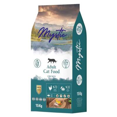 Mystic Az Tahıllı Tavuk Etli Yetişkin Kedi Maması 15 Kg - 1