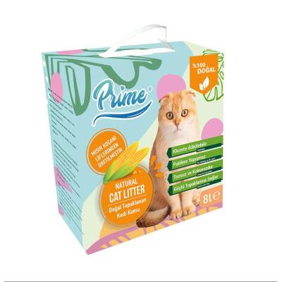 Prime Mısır Koçanlı Topaklaşan Bitkisel Kedi Kumu 8 Lt - 1